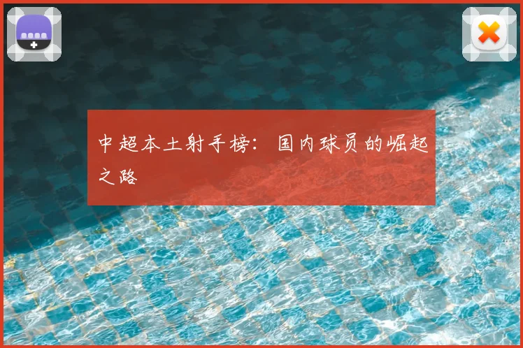 中超本土射手榜：国内球员的崛起之路